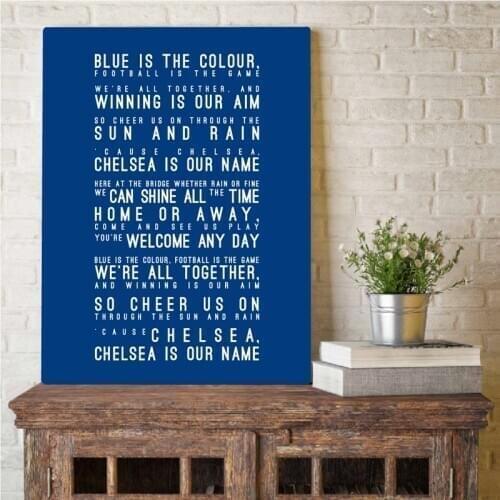 Home Decor Canvas Chelsea FC Inspired Song Lyrics HD Prints Paintings Modular Pictures Modern Artwork Bedroom Wall Art Poster
