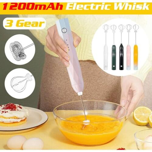 Mini Handle Electrical Stirrer Milk Drink Coffee Frother 3 Modes Hand Whisk Mixer Electric Egg Beater Foamer With USB Charger