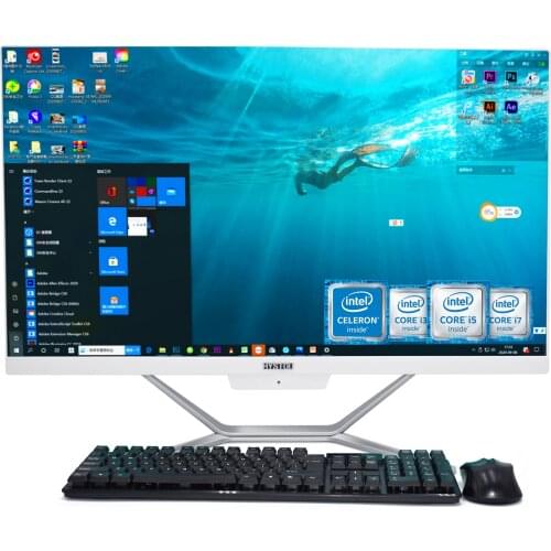 HYSTOU Factory price monoblock desktop all in one PC computer 23.8 inch monitor intel core i3 i5 i7 processors for gaming office