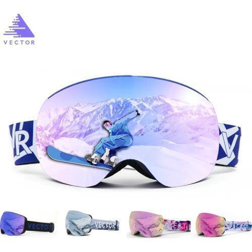 Magnets OTG Ski Goggles UV400 Snowboard Snow Glasses Anti-fog Interchangeable In Lens And Frame Spherical Wide View Sunglasses