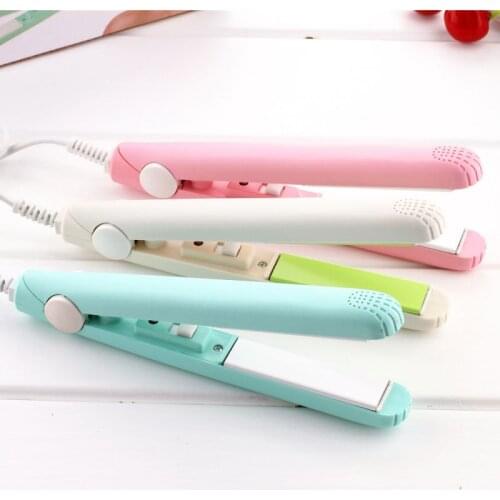 2 In 1 Mini Hair Straightener Curling Hair Crimper Curling Iron Curly Hair Iron Hair Straightener Brush Flat Iron Styling Tools