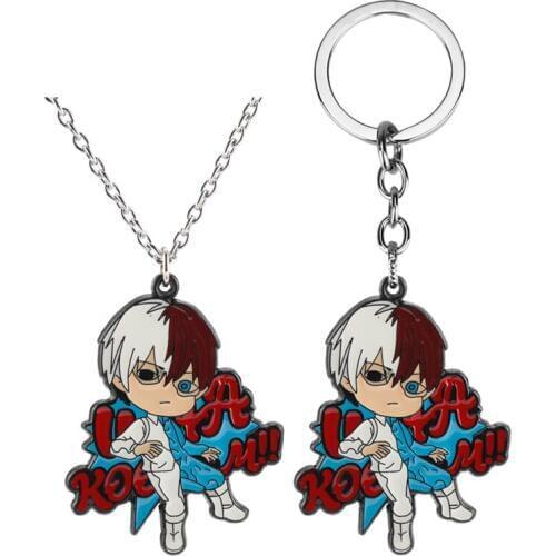 My Hero Academy Keychain Metal Todoroki Shoto/Izuku Key Chain Pendant Anime Accessories Cartoon Keyring Jewelry Xmas Gift