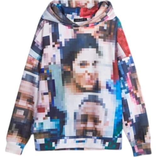 New luxury 2021 Unisex Color mosaic Pullover Hoodies Hoody hooded Sweatshirts velvet Cotton Drake Thick Fleece Street #D205