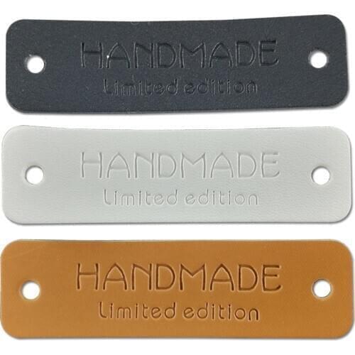 Limited Diy Leather Handmade Clothing Labels For Brand Logo Gift Bag Needlework Tags Hand Made Pu Leather Skin Sewing Tags