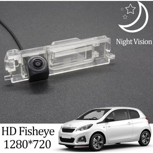 Owtosin HD 1280*720 Fisheye Rear View Camera For Peugeot 108 2014 2015 2016 2017 2018 Car Vehicle Parking Accessories