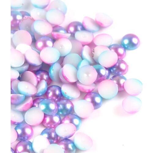 300Pcs 6mm mixed color Half Round ABS Imitation Pearl for jewelry making Fake Flat Back for Scrapbook Craft Y0701-6X