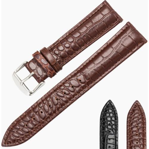 14mm 16mm 18mm 20mm Watch Strap Lizard Calf Genuine Leather Watchband Thin Soft Black Watch Band For Woman Man watches