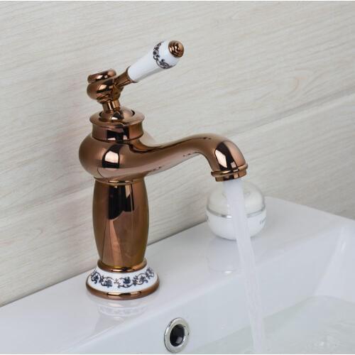 Luxury Golden Finished Bathroom Bathtub Tap Faucet Deck Mounted Mixer