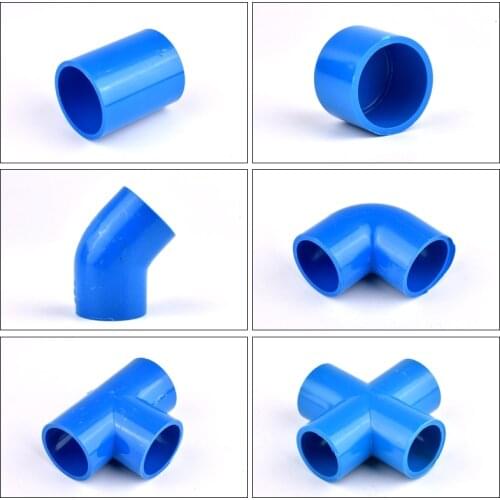 20-63mm PVC Pipe Connector Straight Elbow Joint End Cap Garden Watering Tee Tube Joint Irrigation Aquarium Fish Tank Fitting