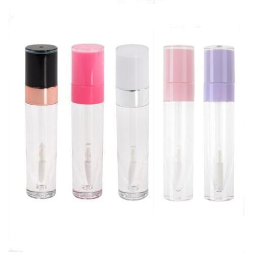 6.4ml ABS Lip Gloss Tube Empty Plastic Lip Balm Bottle Clear Body Small Lipstick Samples Vials DIY Cosmetics Container