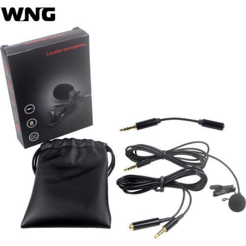 Lavalier Microphone Omni-Directional with Collar Clip for Smartphone DSLR and PC
