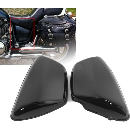 Bright black Battery Side Fairing Cover Protection Guard Motorcycle Accessories For Yamaha XV 700 750 1000 1100 Virago 1984-Up