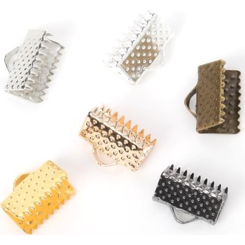 50pcs/lot Crimp Cover Clasp Cord End Cap String Ribbon Leather Clip For Jewelry Making Supplies DIY Necklace Bracelet Connectors