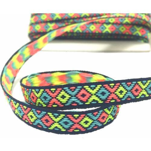 ZERZEEMOOY 3/8" 10MM 10YARD/CARD 2017 NEW HOT WOVEN JACQUARD RIBBON GORGROUS SINGLE FACE GEOMETRIC QDZD2017042702