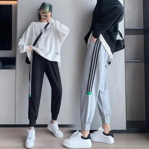 Black pants women new spring summer 2021 Korean version loose Harem pants Elastic Waist sweatpants casual loose Ladies' trousers