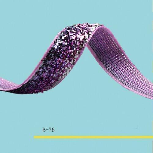 0.75" Headband Ribbon Metallic Velvet Ribbon Lt. Orchid Sparkle Ribbon