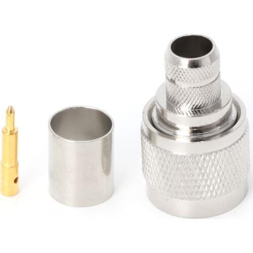 1 Set N Type Crimp Plug RF Connector Coaxial Converter Adapter for LMR400 RG8 Cable