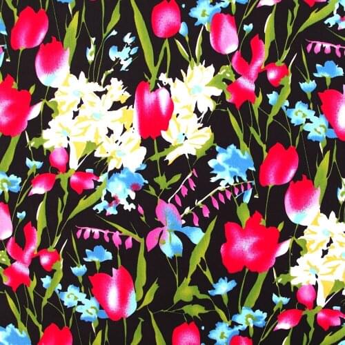 1 yard Cotton Woven Fabric - Flower,red tulip (width=140cm)