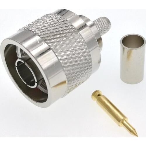 10pcs N Male Plug Crimp For RG58 RG142 RG400 LMR195 Cable RF Connector High quality