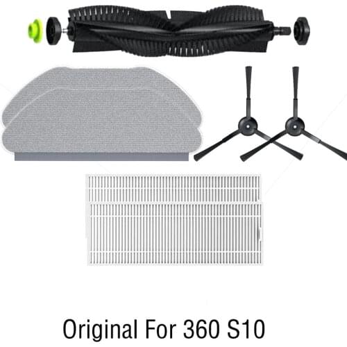 100% Original Side Brush Mop Clothes Pads Hepa Filter Main Brush Roller Suit For Qihoo 360 S10 Vacuum Cleaner Robot Accessories