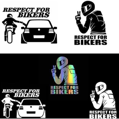 3D Respect for Cyclists Waterproof Reflective Biker Motorcycle Car Auto Accessoires Sticker Decal Funny JDM Vinyl On Car styling