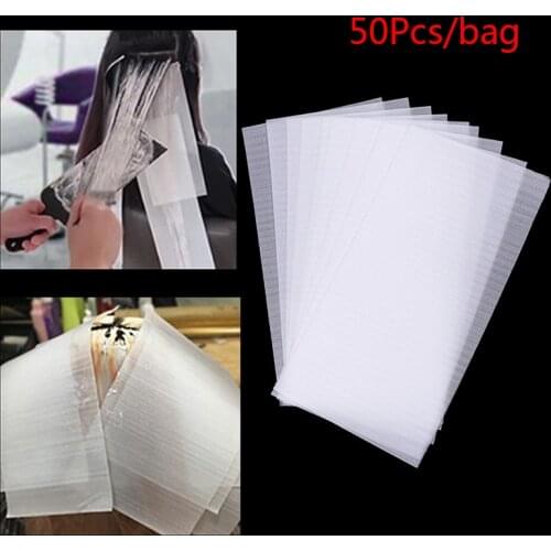 50Pcs Hairdressing Dyeing Tools Highlight Paper Hair Dyeing Sheets Reusable Hair Coloring Isolation Sheet 5 Size