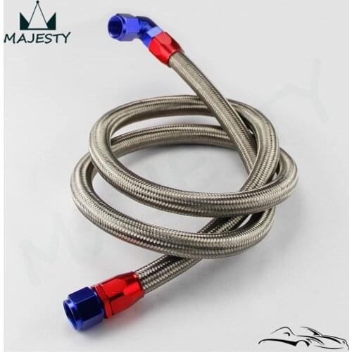 63" 10AN Nylon Steel Braided Oil Fuel Line Oil Cooler Relocate Hose Kit