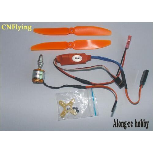 Free shipping XXD1510 BRUSHLESS MOTOR +10A ESC +EP5030 PROPELLER SET for MINI airplane rc model MINI war plane good power