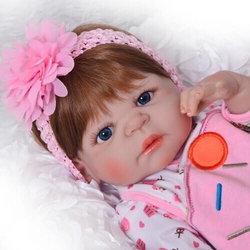 DollMai brand silicone reborn baby dolls 23"57cm girl newborn doll gift Bebes reborn com corpo de silicone menina boneca