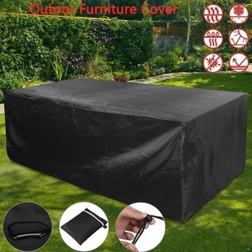 10 Sizes Outdoor Garden Furniture Rain Cover Waterproof Oxford Wicker Sofa Protection Set Garden Patio Rain Snow Dustproof Black