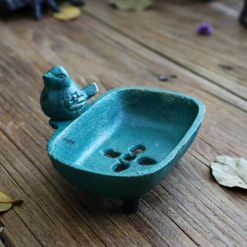 Cast iron countryside cottage antique soap holder box