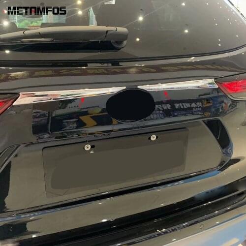 For Toyota Highlander Hybrid 2021 2022 Chrome Upper Rear Trunk Streamer Tail Gate Door Decoration Strip Car Sticker Accessories