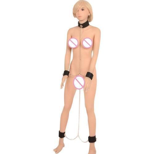 Sex leather handcuffs Ankle Cuffs Collar neck shackles erotic bondage Restraint System BDSM game adult sex toys for women couple