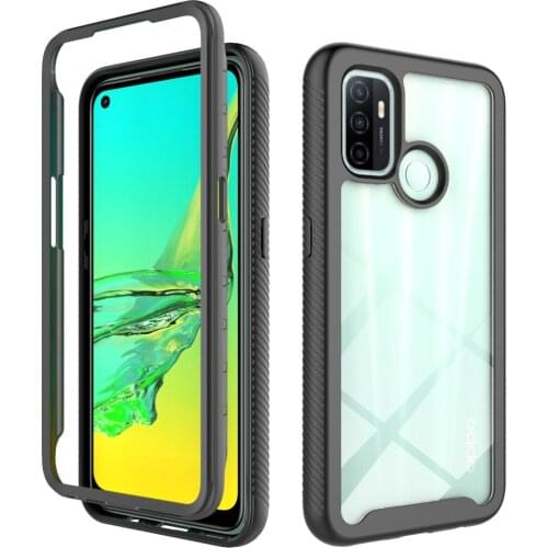 Hybrid Soft Bumper Dual-Layer Armor Case For OPPO A53 2020 Cover Shockproof Crystal Clear Rugged Full Protective Cover