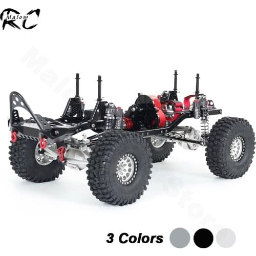 1:10 RC Crawler 312mm Wheelbase Metal Chassis Builders Kit with Complete Axle Reverse Transmission Front Bumper Aluminum Wheels
