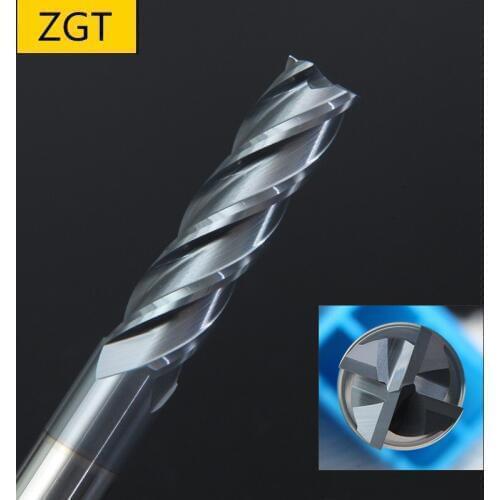 ZGT Alloy Carbide End Mill HRC50 4 Flute Metal Cutter Tungsten Steel Milling Cutter CNC Tools Wood Endmill 3mm 4mm 6mm 8mm 10mm