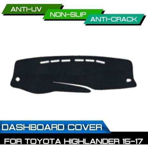 Car Dashboard Mat Anti-dirty Non-slip for Toyota Highlander 2015 2016 2017 Dash Cover Mat UV Protection Shade