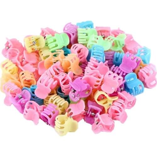 Hot Sale Hair Claws Promotion Fashion 50 Pcs/lot Cute Kids Baby Solid Accessories Princess Children Plastic Girls Clips