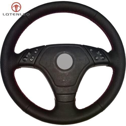 LQTENLEO Black Genuine Leather DIY Hand Car Steering Wheel Cover for BMW 3 Series E36 1996-2000 E46 1998-2000 Z3 E36/7 1995-1999