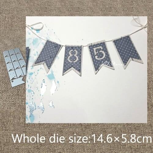 XLDesign Craft Metal Cutting Dies stencil mold 13pcs number banner scrapbook Album Paper Card Craft Embossing die cuts