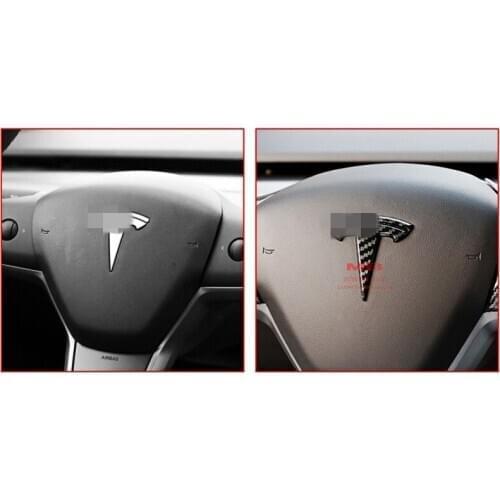 Model 3 dry carbon hood logo Steering Wheel trunk badge sticker