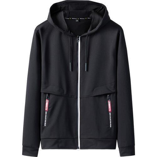 EL BARCO Autumn Hip Hop Men Hoodies Sweatshirt Cotton Zipper Pocket Coat Print Black White Red Yellow Streetwear Male Top Jacket