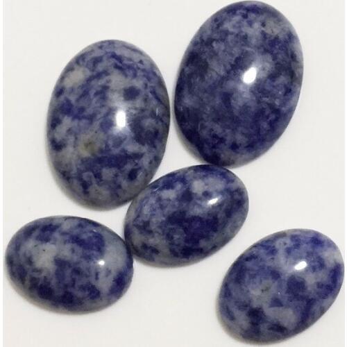 Retro Real Blue Spot Stone Loose Natural Gem Stones No Hole Beads Cabochon Healing Beads DIY Handmade for Rings Pendants Jewelry