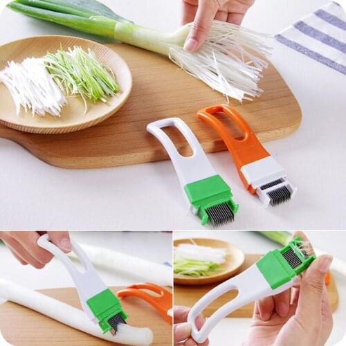 Stainless Steel Green Onion Slicer Plastic Handle Shredder Cutter Vegetable Scallion Shred Cut Tool For Kitchen Tools Gadgets