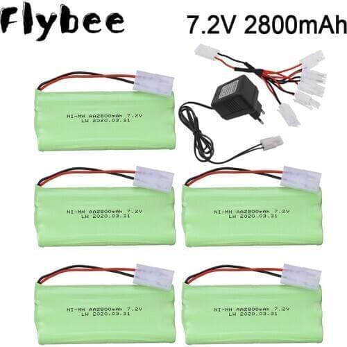 7.2V AA 2800mAh NI-MH Battery For Rc toys Car Tanks Trains RC Robot Boats Gun toys parts 7.2 v 2800 v nicd Rechargeable Battery