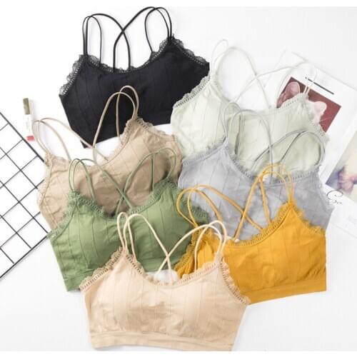 Underwear Women Gather Wirefree Lingerie Sexy Bra Tube Top Wrapped Chest Beauty Cross Back Breathable Backless Bras