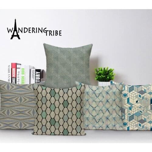 Nordic Geometric Cushion Cover Retro Stripe Pillow Case Cushions Mandala Home Decor Sofa Throw Pillow Cover 45X45 Linen Kissen