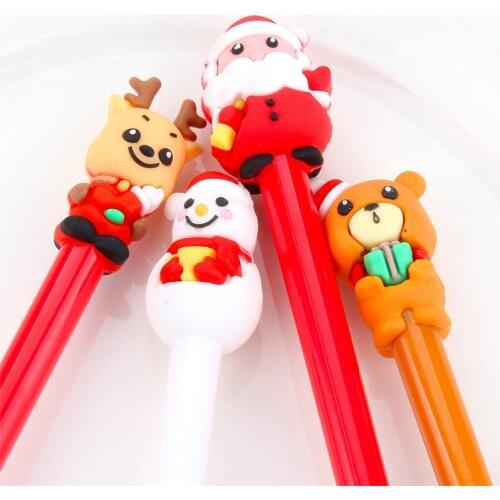 40 PCs Office Stationery Creative Cartoon Christmas Series Neutral Pen Christmas Gifts Office Accessories