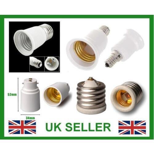 LIGHT SOCKET ADAPTOR CONVERTER EXTENDER HOLDER ES LAMP to E27 SES E14 BC B22 E40