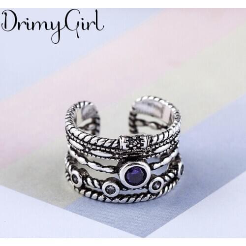 Exaggerated Personality Retro Crystal Layer Chains Rings For Women Charm Engagement Rings Men Vintage Knuckle Finger Jewelry